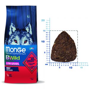 Monge Dog BWild LOW GRAIN низкозерновой корм из мяса оленя для взрослых собак всех пород